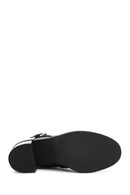 Women's Black Thick Heeled Leather Zipper Boots | Derimod Women's Black Thick Heeled Leather Zipper Boots | Derimod