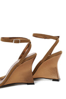 Woman Tan Ankle-Buckle Wedge-Heel Suede Sandal | Derimod Woman Tan Ankle-Buckle Wedge-Heel Suede Sandal | Derimod