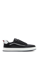 Erkek Siyah Bağcıklı Deri Sneaker | Derimod Erkek Siyah Bağcıklı Deri Sneaker | Derimod