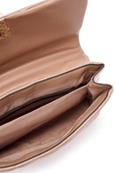 Kadın Bej Uzun Askılı Kapitone Desenli Omuz Çantası | Derimod Kadın Bej Uzun Askılı Kapitone Desenli Omuz Çantası | Derimod