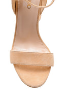 Women's Suede Leather Thick Heeled Sandals | Derimod Women's Suede Leather Thick Heeled Sandals | Derimod