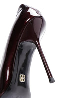 Women's Burgundy Patent Leather High Heel Stiletto | Derimod Women's Burgundy Patent Leather High Heel Stiletto | Derimod