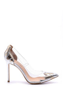Kadın Şeffaf Detaylı Gümüş Stiletto | Derimod Kadın Şeffaf Detaylı Gümüş Stiletto | Derimod