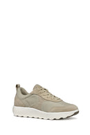 Geox Men's Beige U Xtors D - Mesh + Suede Lace-up Suede Leather Sneakers | Derimod Geox Men's Beige U Xtors D - Mesh + Suede Lace-up Suede Leather Sneakers | Derimod