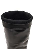 Woman Black Thin High-Heeled Leather Boots | Derimod Woman Black Thin High-Heeled Leather Boots | Derimod