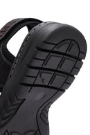 Erkek Siyah Nubuk Deri Sandalet | Derimod Erkek Siyah Nubuk Deri Sandalet | Derimod