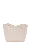Women's Cream Printed Shoulder Bag | Derimod Women's Cream Printed Shoulder Bag | Derimod