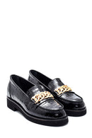Women's Leather Chain Crocodile Loafer | Derimod Women's Leather Chain Crocodile Loafer | Derimod