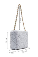 Women's Gray Plush Shoulder Bag | Derimod Women's Gray Plush Shoulder Bag | Derimod