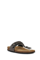 Geox Kadın Gri Brionia Deri Parmak Arası Terlik | Derimod Geox Kadın Gri Brionia Deri Parmak Arası Terlik | Derimod