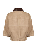 Mexico Woman Beige Oversize Suede Jacket | Derimod Mexico Woman Beige Oversize Suede Jacket | Derimod