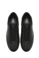 Erkek Siyah Bağcıklı Deri Sneaker | Derimod Erkek Siyah Bağcıklı Deri Sneaker | Derimod