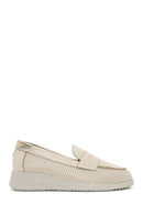Kadın Krem Dolgu Topuklu Deri Comfort Loafer | Derimod Kadın Krem Dolgu Topuklu Deri Comfort Loafer | Derimod