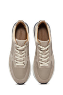 Erkek Bej Süet Deri Sneaker | Derimod Erkek Bej Süet Deri Sneaker | Derimod