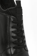 Erkek Siyah Bağcıklı Deri Sneaker | Derimod Erkek Siyah Bağcıklı Deri Sneaker | Derimod