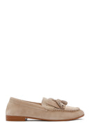 Women's Beige Suede Leather Masculine Loafer | Derimod Women's Beige Suede Leather Masculine Loafer | Derimod