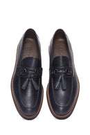 Erkek Lacivert Deri Baskılı Casual Loafer | Derimod Erkek Lacivert Deri Baskılı Casual Loafer | Derimod