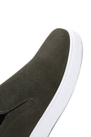 Erkek Haki Nubuk Deri Baskılı Spor Loafer | Derimod Erkek Haki Nubuk Deri Baskılı Spor Loafer | Derimod