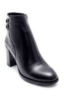 Women's Leather Buckle Detailed Heeled Boots | Derimod Women's Leather Buckle Detailed Heeled Boots | Derimod