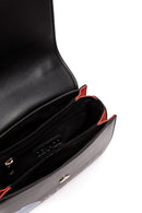 Women's Black Long Strap Printed Shoulder Bag | Derimod Women's Black Long Strap Printed Shoulder Bag | Derimod