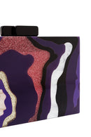 Women's Black Patterned Long Chain Strap Mini Box Clutch Bag | Derimod Women's Black Patterned Long Chain Strap Mini Box Clutch Bag | Derimod