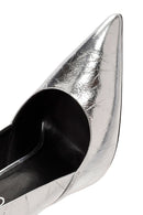 Kadın Gri İnce Topuklu Metalik Deri Stiletto | Derimod Kadın Gri İnce Topuklu Metalik Deri Stiletto | Derimod