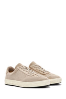 Men's Beige Suede Leather Sneaker | Derimod Men's Beige Suede Leather Sneaker | Derimod