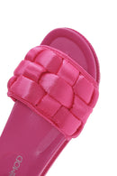 Women's Pink Thick-Soled Knitted Patterned Slippers | Derimod Women's Pink Thick-Soled Knitted Patterned Slippers | Derimod