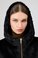 Gardena Women's Black Double-Sided Teddy Coat | Derimod Gardena Women's Black Double-Sided Teddy Coat | Derimod
