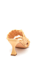 Women's Yellow Braided Heeled Slippers | Derimod Women's Yellow Braided Heeled Slippers | Derimod