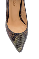 Kadın Deri Yılan Derisi Desenli Stiletto | Derimod Kadın Deri Yılan Derisi Desenli Stiletto | Derimod