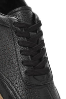 Erkek Siyah Bağcıklı Deri Sneaker | Derimod Erkek Siyah Bağcıklı Deri Sneaker | Derimod