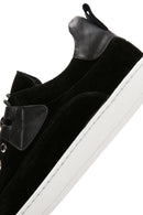 Men's Black Lace-Up Suede Leather Sneaker | Derimod Men's Black Lace-Up Suede Leather Sneaker | Derimod