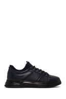 Erkek Lacivert Bağcıklı Deri Sneaker | Derimod Erkek Lacivert Bağcıklı Deri Sneaker | Derimod