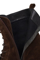 Woman Brown Zip Closure Chunky Heeled Suede Combat Boots | Derimod Woman Brown Zip Closure Chunky Heeled Suede Combat Boots | Derimod