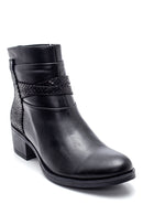 Women's Snake Patterned Mid-Heeled Boots | Derimod Women's Snake Patterned Mid-Heeled Boots | Derimod