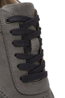 Erkek Gri Bağcıklı Nubuk Deri Sneaker | Derimod Erkek Gri Bağcıklı Nubuk Deri Sneaker | Derimod