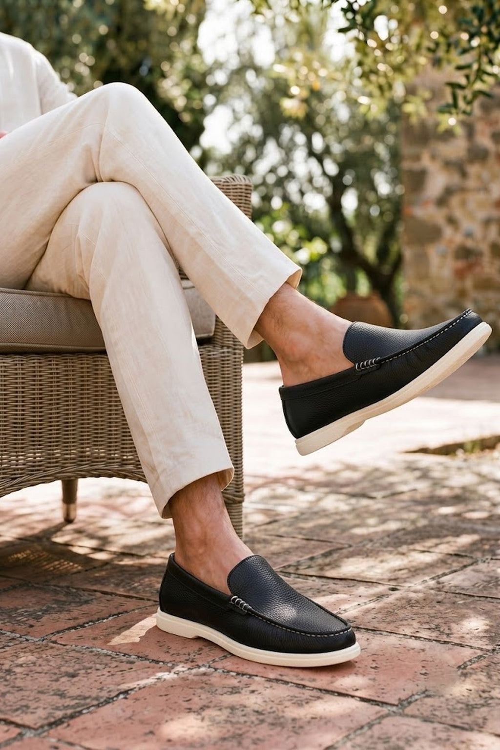 Erkek Siyah Deri Casual Loafer