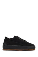 Male Black Lace-Up Thick-Soled Nubuck Leather Sneaker | Derimod Male Black Lace-Up Thick-Soled Nubuck Leather Sneaker | Derimod