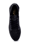 Women's Black Patterned Sneaker | Derimod Women's Black Patterned Sneaker | Derimod