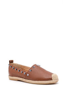 Kadın Taş Detaylı Deri Espadril | Derimod Kadın Taş Detaylı Deri Espadril | Derimod