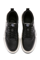 Men's Black Lace-up Thick-Sole Leather Sneaker | Derimod Men's Black Lace-up Thick-Sole Leather Sneaker | Derimod