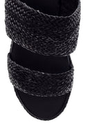 Women's Wedge Heeled Straw Slippers | Derimod Women's Wedge Heeled Straw Slippers | Derimod