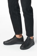 Geox Men's Black U Aerantis A - Tumb Laced Leather Sneaker | Derimod Geox Men's Black U Aerantis A - Tumb Laced Leather Sneaker | Derimod