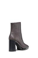 Geox Kadın Gri Teulada Fermuarlı Kalın Topuklu Deri Bot | Derimod Geox Kadın Gri Teulada Fermuarlı Kalın Topuklu Deri Bot | Derimod