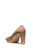 Geox Women's Beige Pleasure Patent Leather High Heel Shoes | Derimod Geox Women's Beige Pleasure Patent Leather High Heel Shoes | Derimod