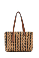 Women's Black Straw Shoulder Bag | Derimod Women's Black Straw Shoulder Bag | Derimod