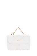 Women's White Long Strap Quilted Shoulder Bag | Derimod Women's White Long Strap Quilted Shoulder Bag | Derimod