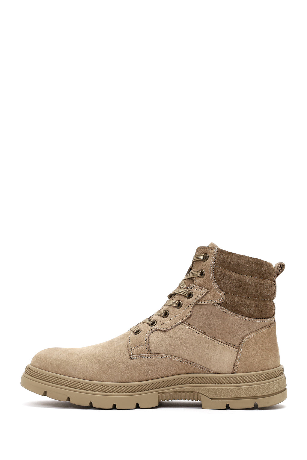 Erkek Vizon Bağcıklı Kalın Tabanlı Deri Bot