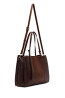 Woman Brown Long-Strap Patterned Shoulder Bag | Derimod Woman Brown Long-Strap Patterned Shoulder Bag | Derimod